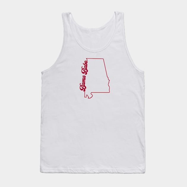 Bama Babe - Shape Of Alabama Tank Top by OKObjects